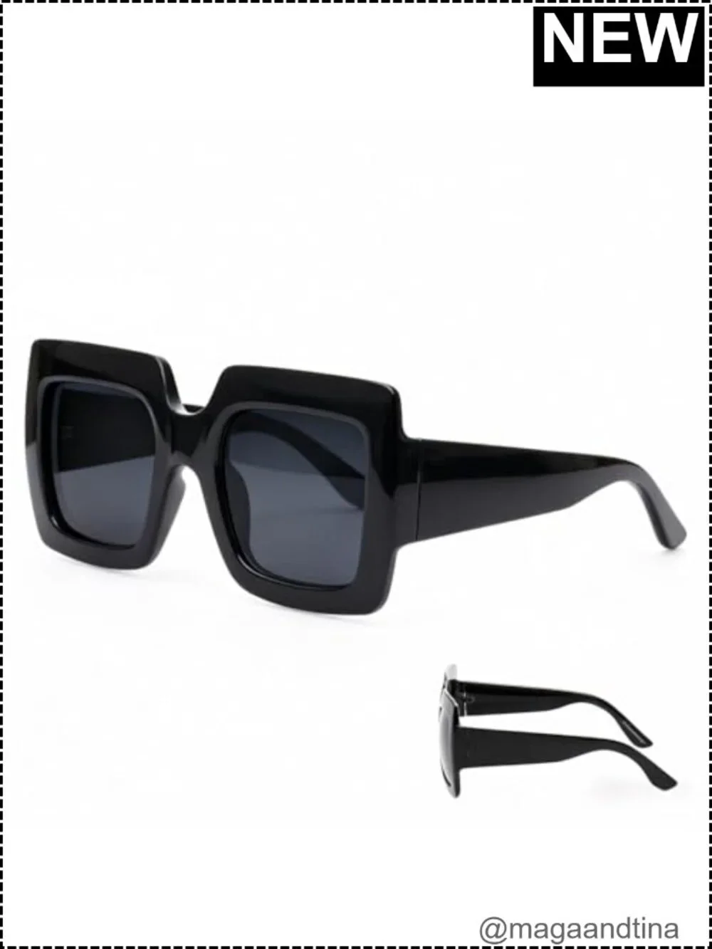 Oversized Square Sunglasses UV Protection Retro Fashion, Lightweight Plastic